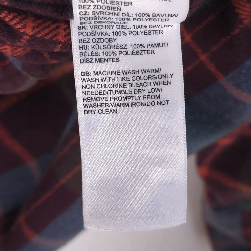 THE NORTH FACE Mens Shirt Plaid MEDIUM Flannel‎ Lined Brown 100% Cotton